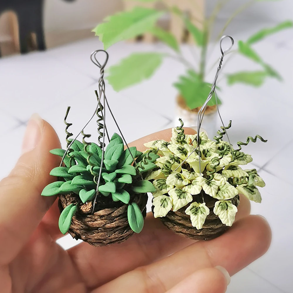 Terracotta Pot - 1/12 Doll House Miniature Green Potted
