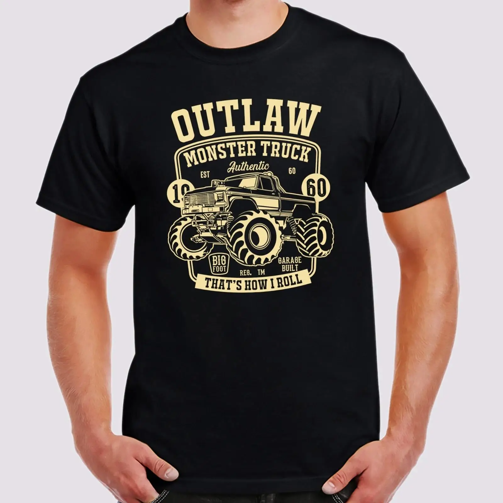 Monstera - Outlaw Monster Truck Retro Style T