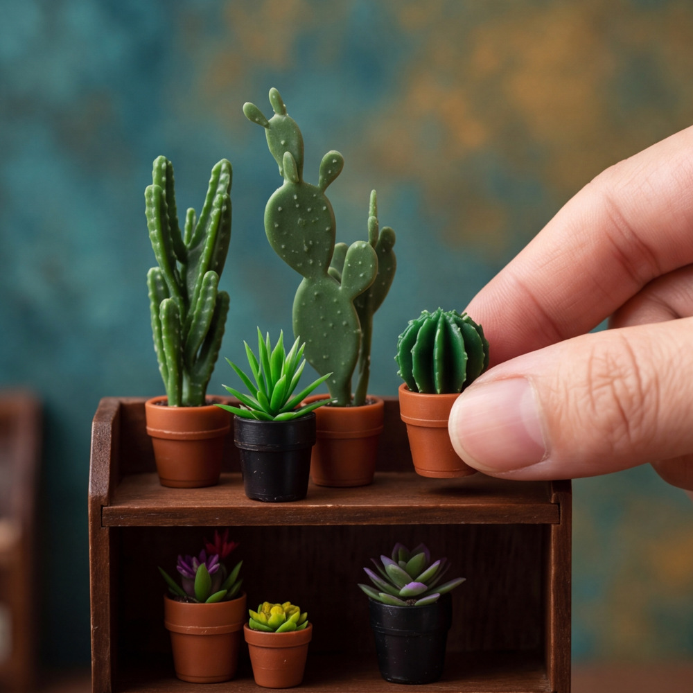 8Pcs Miniature Plastic Potted  - огляд і ціна Succulent Set